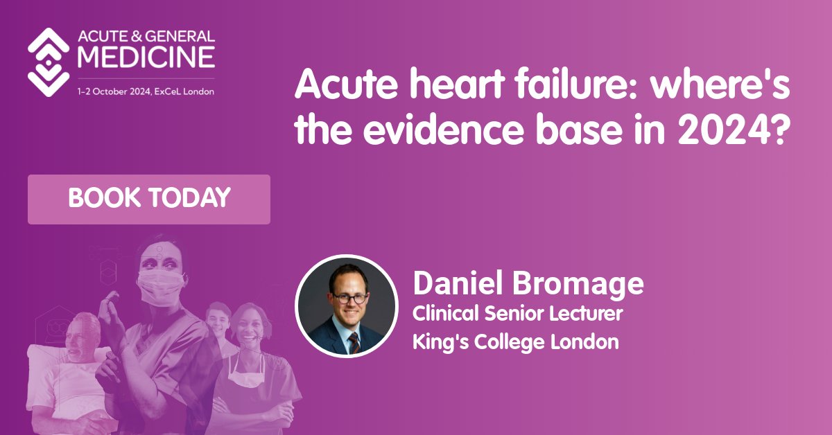 🌟SPEAKER &amp; SESSION HIGHLIGHTS🌟

SPEAKER: Daniel Bromage
JOB TITLE: Clinical Senior Lecturer
TOPIC: Acute heart failure: where's the evidence base in 2024?

We can't wait to see you at #AGM24 

Book here➡️ eu1.hubs.ly/H0b2Gqj0