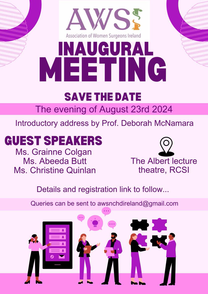 Sandra Hembrecht (@sandrahembrecht) on Twitter photo Everybody is welcome to our inaugural event on the 23rd of August! It promises to be an evening of great discussion and insight from some of the best Irish Surgery has to offer!
<a href="/AWSIreland/">AWS Ireland</a> <a href="/RCSIAWS/">RCSI Association of Women Surgeons Student Chapter</a> <a href="/RCSI_Irl/">RCSI</a> <a href="/RCSI_Equality/">RCSI Equality</a> <a href="/RCSI_StAR_MD/">RCSI_StAR MD</a> <a href="/RCSISurgicalSoc/">RCSI Surgical Soc</a> <a href="/suzannemmurphy1/">Suzanne Murphy</a> Everybody is welcome to our inaugural event on the 23rd of August! It promises to be an evening of great discussion and insight from some of the best Irish Surgery has to offer!
<a href="/AWSIreland/">AWS Ireland</a> <a href="/RCSIAWS/">RCSI Association of Women Surgeons Student Chapter</a> <a href="/RCSI_Irl/">RCSI</a> <a href="/RCSI_Equality/">RCSI Equality</a> <a href="/RCSI_StAR_MD/">RCSI_StAR MD</a> <a href="/RCSISurgicalSoc/">RCSI Surgical Soc</a> <a href="/suzannemmurphy1/">Suzanne Murphy</a>