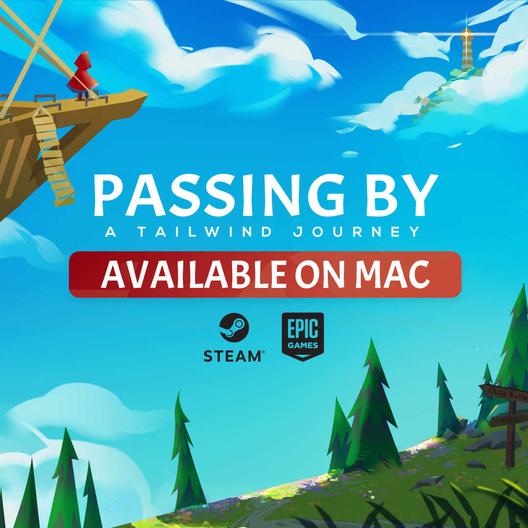 ⚓️Ahoy! The balloonship of #PassingByGame lands in a new port! 🏝️

Embark on a cozy adventure with Curly and explore a colorful world of floating islands now on your Mac! 🎈

Passing By: A Tailwind Journey by <a href="/StudioWindsocke/">Studio Windsocke | Passing By</a> is available on Mac (on Steam) 🥳