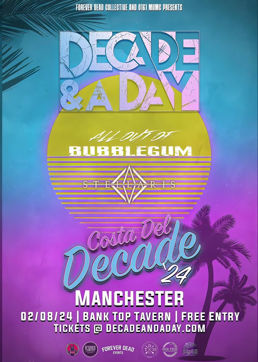We’re back at the legendary <a href="/BankTopTavern/">Bank Top Tavern</a> this coming Friday for a night of rock. We have the amazing Decade &amp; A Day coming to Oldham to headline this cracking lineup. Support comes from All of of Bubblegum and <a href="/STELLARISmusic/">STELLARIS</a> 

Free Entry
18+ 

#016mumc