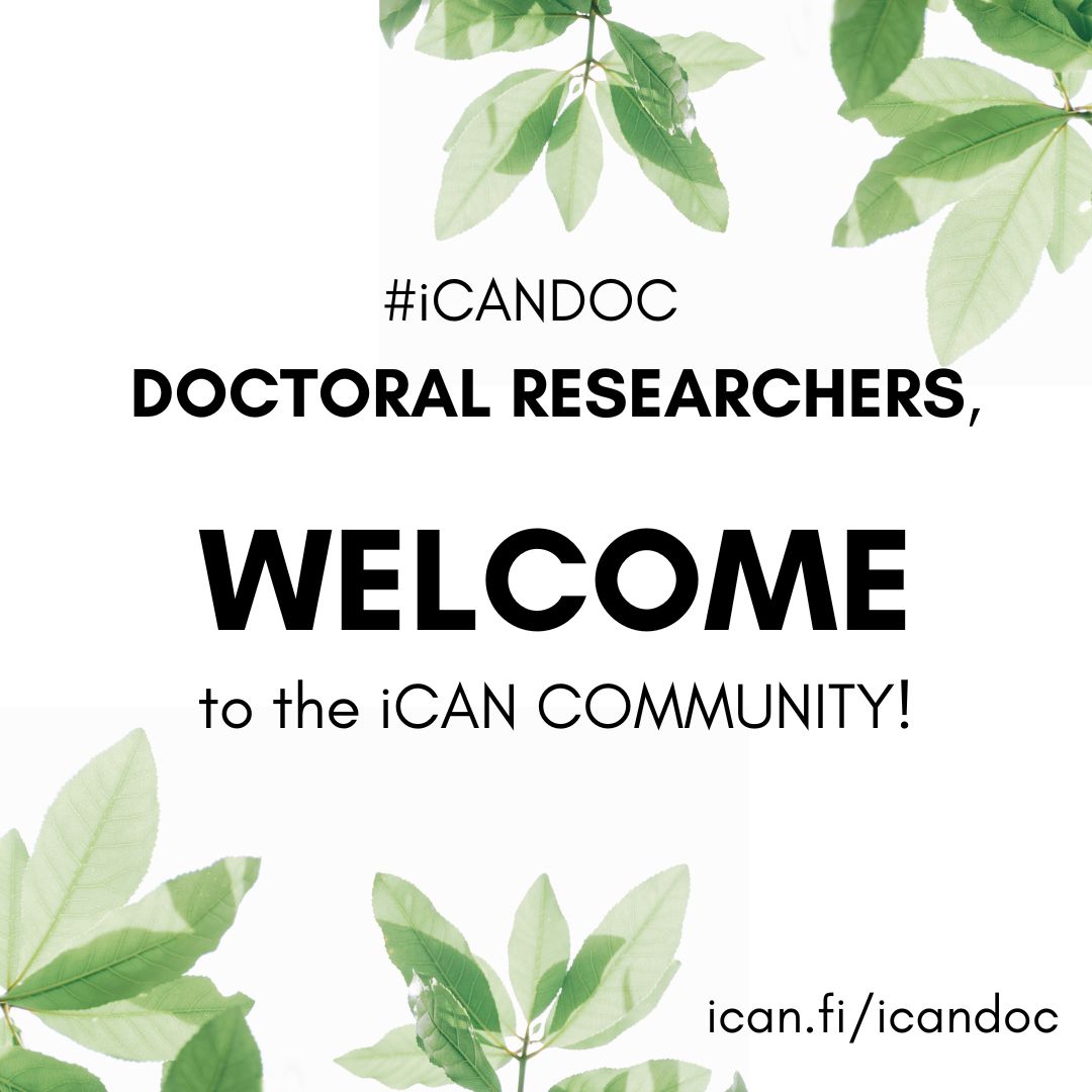 The first #iCANDOC doctoral researchers are starting today. A warm welcome to the iCAN community! We wish you and your supervisors the best of luck on this journey! 

iCANDOC is a doctoral education pilot within the iCAN flagship research field➡️ ican.fi/icandoc