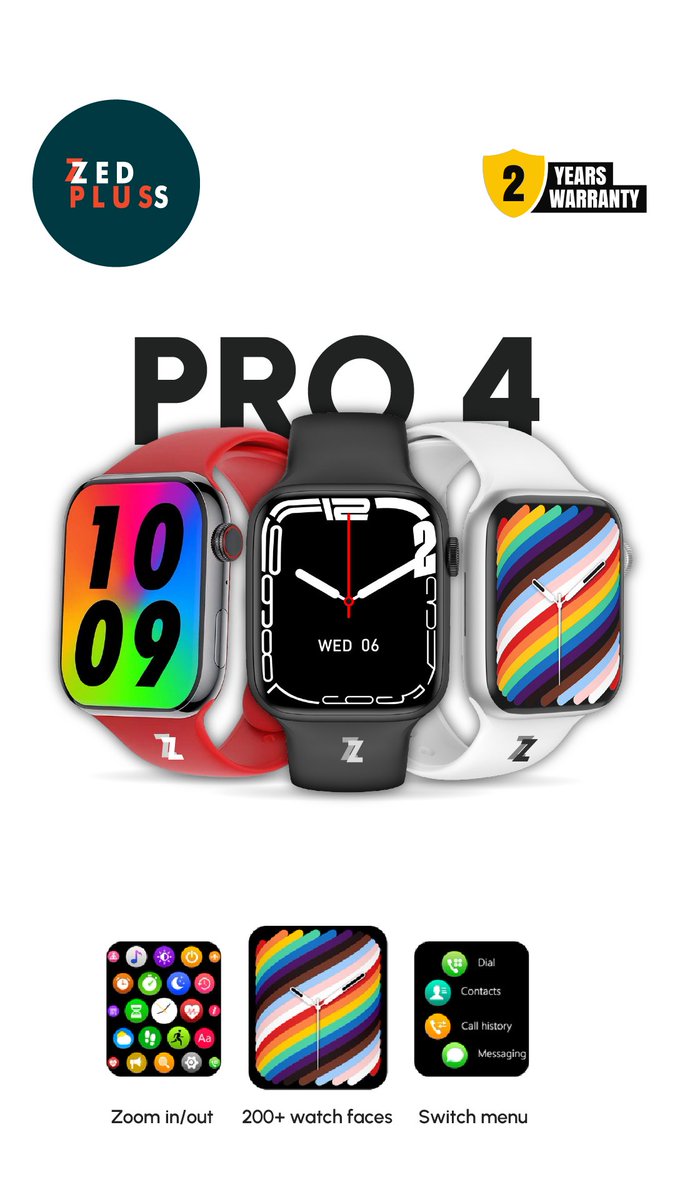 ZzedPluss's tweet photo. Meet the Pro 4 Smartwatch – Your Perfect Style and Tech Upgrade! ⌚✨

Upgrade your wrist with the ultimate blend of technology and style. Experience the future with Pro 4! 

#ZZedPluss #Pro4Smartwatch #TechFashion #InnovationUnleashed https://t.co/CLyflBvR6L