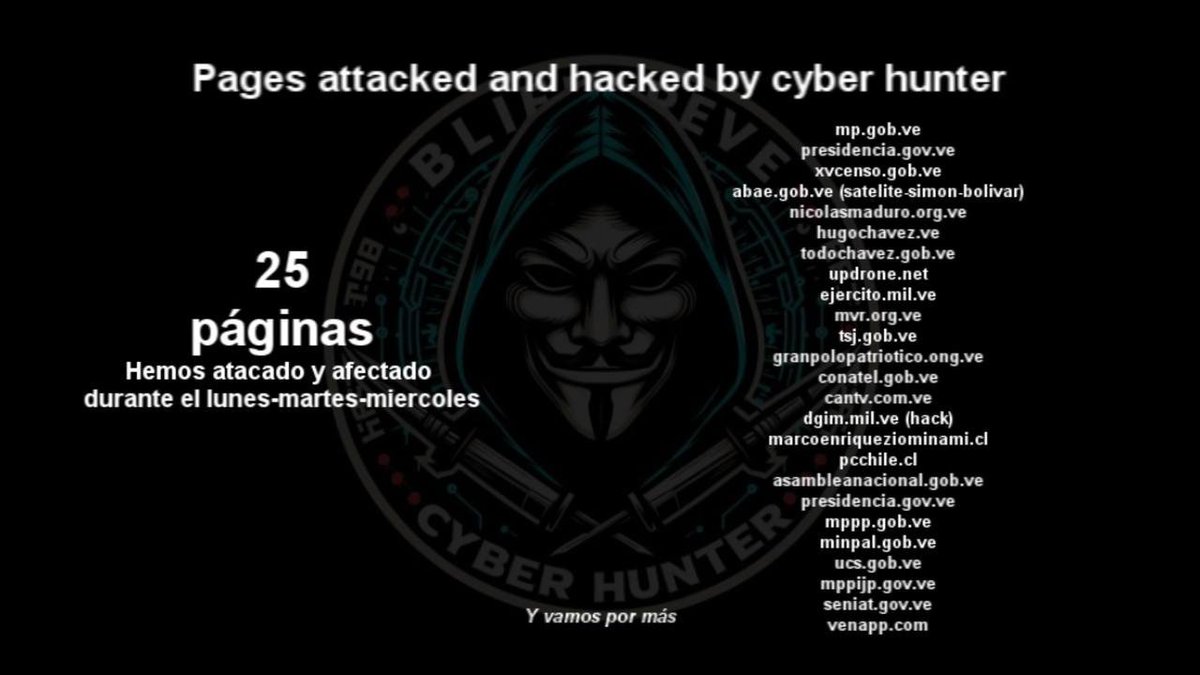 🇻🇪🚨 I NOTICIAS

El grupo <a href="/AnonymousVene10/">ANONYMOUS VENEZUELA</a> ya ha hackeado un total de 25 páginas del régimen de Nicolás Maduro. 

Van por más...