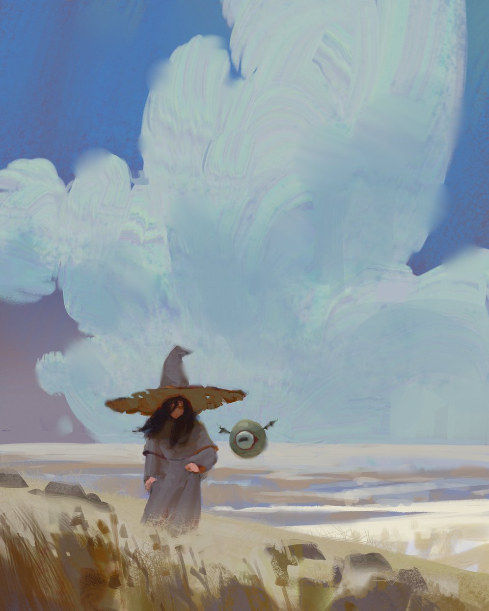 I love painting clouds