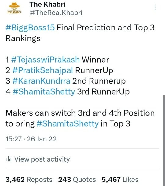 TheKhabriTweets's tweet image. Our winner Predictions of #BiggBoss17 #BiggBossOTT2 and #BiggBoss15. Although we missed it in #BiggBoss16 like eveeyone else.