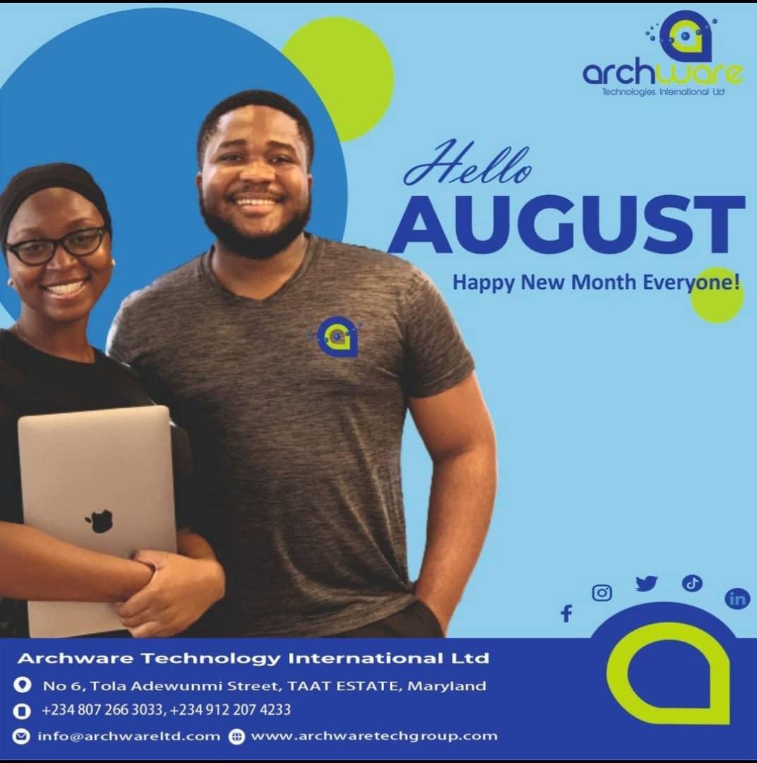 ArchwareTech's tweet image. Wishing you a prosperous New Month! 🌟 Step into the future with Archware Technologies International Ltd, where innovation meets excellence! 💻✨
#august
#NewMonth
#newmonthnewgoals
#newmonthvibes
#protesters
#newambitions
#HappyNewMonth
#NewBeginnings
#tech
#skillup
#protest24