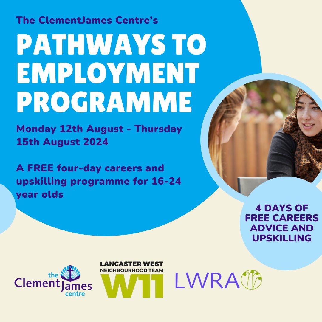 FREE Pathways to Employment programme Mon 12th - Thurs 15th Aug for 16-24 yr olds!🌟

Interactive workshops on:
🗺Skills mapping
📄CV's &amp; job applications with top tips from professional recruiters at <a href="/suezUK/">SUEZ UK</a>
🎤Public speaking
💼Interview skills &amp; more!

Sign up via link in bio🔗