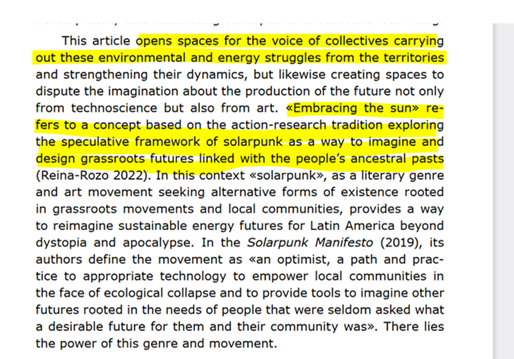 squirrelista's tweet photo. #Solarpunk meets #postdevelopment meets #energyfutures. Great takes that frame solarpunk in an antiauthoritarian and less technocentred way. This was a fun read, much recommended!
https://t.co/ddJev2ArQp https://t.co/alnqXsOeXN