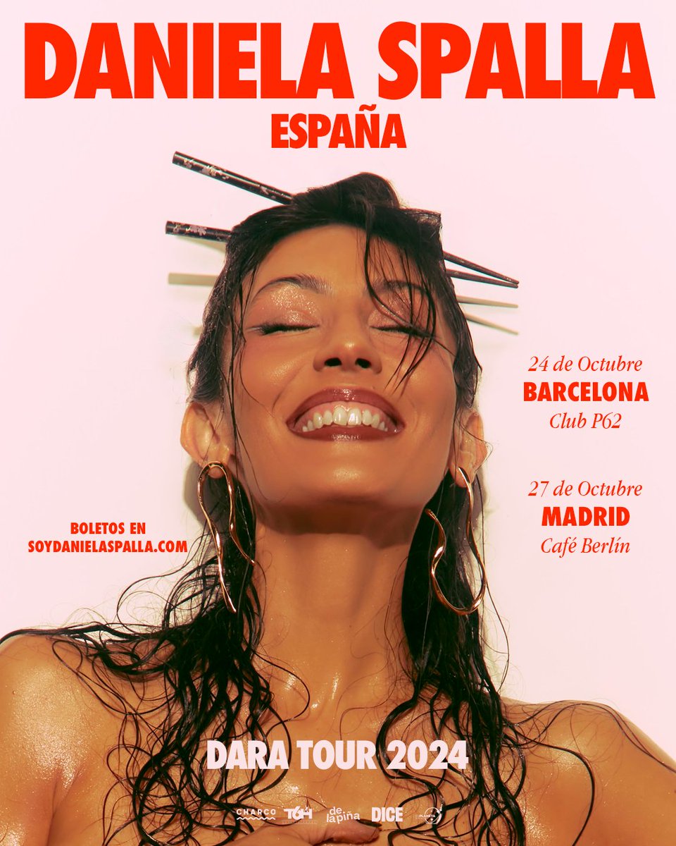 La artista argentina radicada en México <a href="/danielaspalla/">Daniela Spalla</a> se presentará en Madrid y Barcelona este octubre. 

📆 24/10, en #Barcelona (<a href="/parallel62bcn/">Paral·lel 62</a>)
📆 27/10, en #Madrid (<a href="/CafeBerlinMad/">Café Berlín Madrid</a>)

Las entradas ya se encuentra a la venta en <a href="/charcomusica/">CHARCO</a>