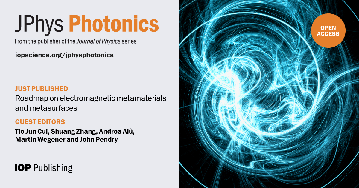 🔥Hot off the press! The exceptional Roadmap on Electromagnetic Metamaterials and Metasurfaces led by Tie Jun Cui, along with a fantastic line up of Guest Editors and almost 100 co-authors across 14 countries is now formally published and available Open Access 🔓 at