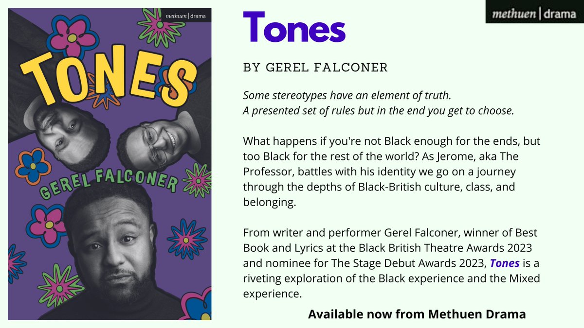 Methuen Drama (@methuendrama) on Twitter photo Congratulations to <a href="/gerelfalconer/">Gerel Falconer</a> for the publication of his hip-hop opera TONES! Written and performed by Gerel, this <a href="/wounduptheatre/">Wound Up Theatre</a> production is now on at <a href="/Summerhallery/">Summerhall</a> Roundabout before coming to <a href="/BrxHouseTheatre/">Brixton House</a> in early November. Grab your copy today! Congratulations to <a href="/gerelfalconer/">Gerel Falconer</a> for the publication of his hip-hop opera TONES! Written and performed by Gerel, this <a href="/wounduptheatre/">Wound Up Theatre</a> production is now on at <a href="/Summerhallery/">Summerhall</a> Roundabout before coming to <a href="/BrxHouseTheatre/">Brixton House</a> in early November. Grab your copy today!