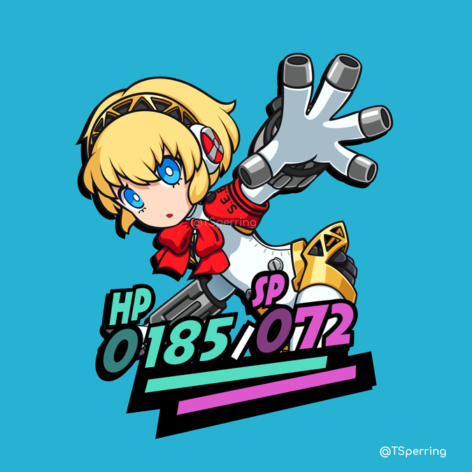 Drew Aigis in the P5Tactica style 😊 #P3 #Persona3
