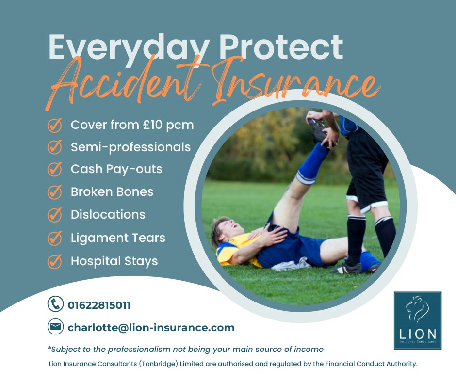 Lion Insurance (@lioninsurance) on Twitter photo Do your hobbies involve sports? Whether you're a footballer, cricketer, horse rider, or ice hockey player, you can achieve financial protection in the event of an injury from just ÂŁ10 per month.
For more information, please contact 01622815011 / charlotte@lion-insurance.com. Do your hobbies involve sports? Whether you're a footballer, cricketer, horse rider, or ice hockey player, you can achieve financial protection in the event of an injury from just ÂŁ10 per month.
For more information, please contact 01622815011 / charlotte@lion-insurance.com.