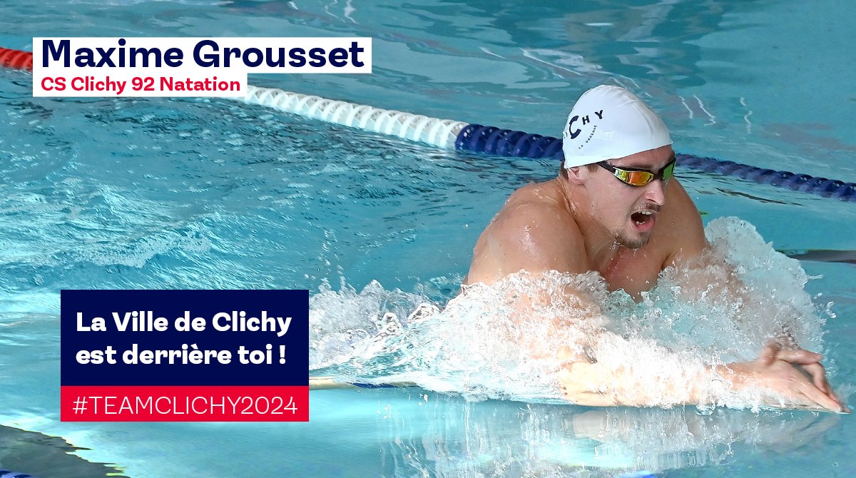 Ce soir, soutenons ensemble <a href="/maximegrousset/">Maximegrousset</a> du <a href="/CsClichy51831/">CS Clichy 92 Natation</a> pour sa demi-finale du 50 m 🏊nage libre aux <a href="/jeuxolympiques/">Jeux Olympiques</a> ! Tous les Clichois sont derrière leur champion 🇨🇵🏅pour l'emmener vers le podium !
#clichy
