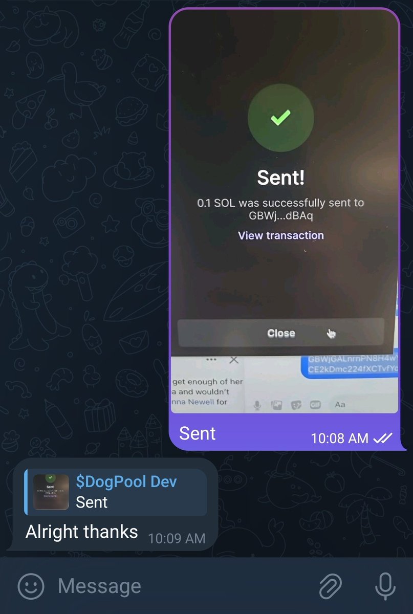 Congratulations to our 3 members in our telegram community who participated in our recent contest and won some #Solana doing so $DogPool 

TG : t.me/+mNy-gCJM-lRlZ…