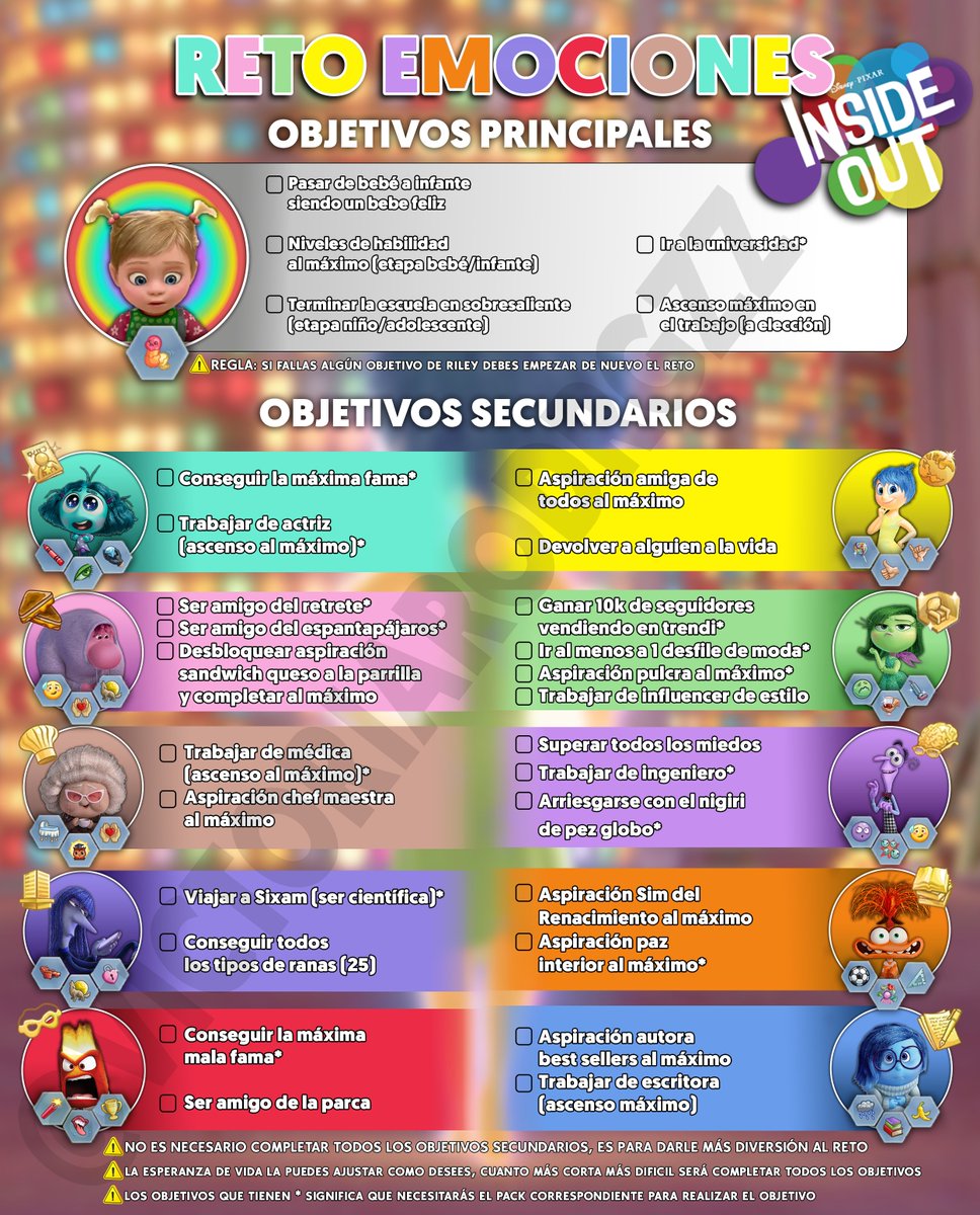victoriarodrgzz's tweet photo. 🌈 𝗡𝗨𝗘𝗩𝗢 𝗥𝗘𝗧𝗢 𝗗𝗘 𝗟𝗢𝗦 𝗦𝗜𝗠𝗦 𝟰: 𝗥𝗘𝗧𝗢 𝗘𝗠𝗢𝗖𝗜𝗢𝗡𝗘𝗦
🌈

Estoy MUY CONTENTA de compartir con vosotros este... NUEVO RETO DE @LosSimsES 🥳

"Las emociones se unen para encaminar la vida de Riley al camino correcto, sólo que esta vez las emocionas las CONTROLAS TÚ, ¿estás preparadx para ayudar a Riley? 👶"

Lo he querido enfocar como en un "juego de inside out dentro de Los Sims" así que espero que os guste mucho este enfoque de reto y sobretodo que os lo paséis genial tanto viéndolo (𝙎𝙀𝙍Á 𝙇𝘼 𝙉𝙐𝙀𝙑𝘼 𝙎𝙀𝙍𝙄𝙀 𝘿𝙀𝙇 𝘾𝘼𝙉𝘼𝙇) como jugándolo vosotrxs 🥰🌈

Abajo en el hilo os aclaro unas cositas ⬇