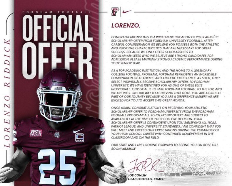 Lorenzo Riddick (@riddicklorenzo) on Twitter photo Blessed to have this opportunity at such a wonderful place! Now watch me work! #Ramily <a href="/FORDHAMFOOTBALL/">Fordham Football</a> <a href="/_CoachBurns/">ππ’π₯ππ¬ ππ¨π₯π‘π¦</a> <a href="/CoachLenahan/">James Lenahan</a> <a href="/Coach_Conlin/">Joe Conlin</a> Blessed to have this opportunity at such a wonderful place! Now watch me work! #Ramily <a href="/FORDHAMFOOTBALL/">Fordham Football</a> <a href="/_CoachBurns/">ππ’π₯ππ¬ ππ¨π₯π‘π¦</a> <a href="/CoachLenahan/">James Lenahan</a> <a href="/Coach_Conlin/">Joe Conlin</a>