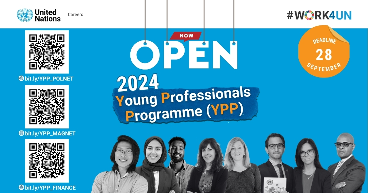 📢The United Nations Young Professionals Programme (YPP) is now accepting applications! 🙌
🎓 This year the exam areas are #PoliticalAffairs_and_HumanRights #HumanResources_and_Administration and #Finance_and_Budget
✅Check Eligibility: careers.un.org/YPP
