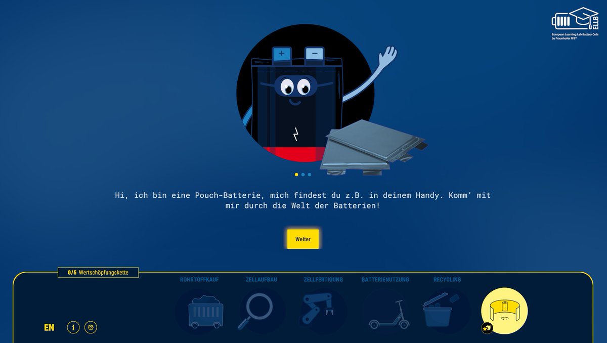 Der will doch nur spielen... 
Aber wer mitspielt, sammelt nicht nur Punkte für den Highscore, sondern lernt auch eine ganze Menge zum Thema #Batterie. 
Unser neues #Spiel zum spielerischen Erwerb von praktischem Batteriewissen ist draußen. Jetzt spielen!
ellb.fraunhofer.de/de/batteriespi…