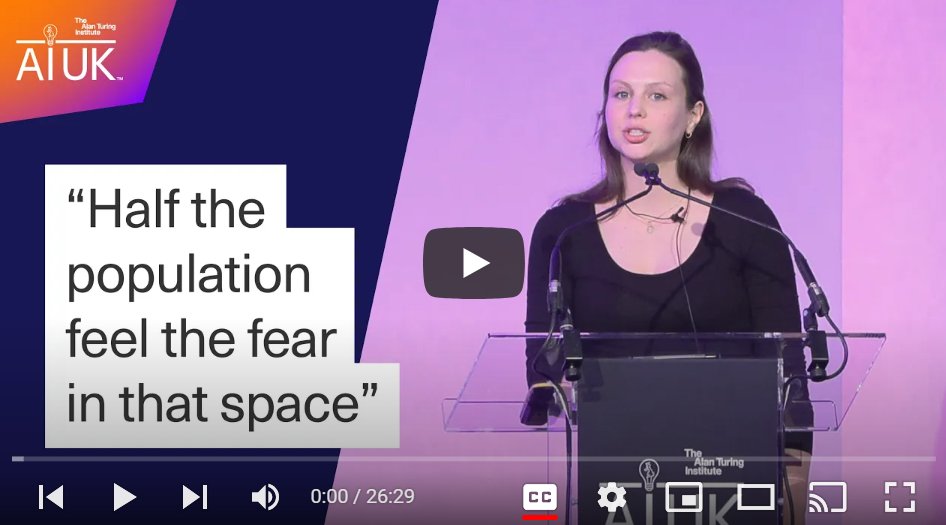 The Alan Turing Institute (@turinginst) on Twitter photo The internet exposes women & girls to disproportionate levels of harm.
¾ women aren’t comfortable expressing political opinions online—impacting public #election discourse.
📺Turing researcher <a href="/FlorenceEnock/">Florence Enock</a> speaks to gendered #OnlineHarms bit.ly/3yRBsDC
#AIUK The internet exposes women & girls to disproportionate levels of harm.
¾ women aren’t comfortable expressing political opinions online—impacting public #election discourse.
📺Turing researcher <a href="/FlorenceEnock/">Florence Enock</a> speaks to gendered #OnlineHarms bit.ly/3yRBsDC
#AIUK
