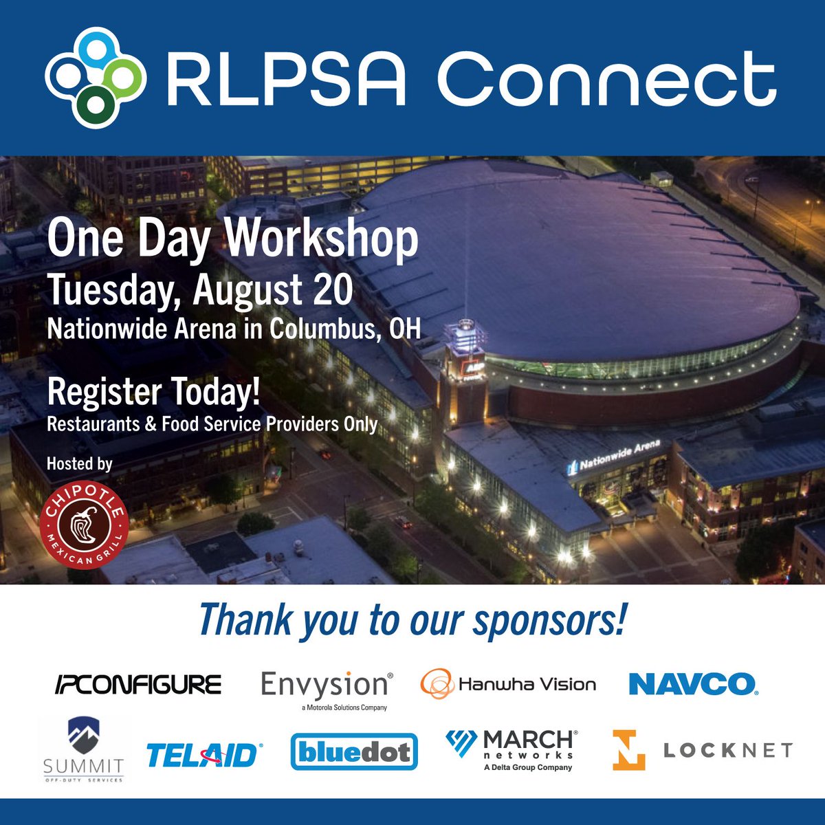 NAVCO_Security's tweet photo. We’re getting ready for #RLPSAConnect in Columbus, at the Nationwide Arena! #Food and #Restaurant providers only - Register to connect, learn, and grow with industry leaders. https://t.co/V1OrkDtZy8

Hosted by @Chipotle, Proudly #sponsored by @NAVCO  

#SecurityConference https://t.co/rE57qF7GMV