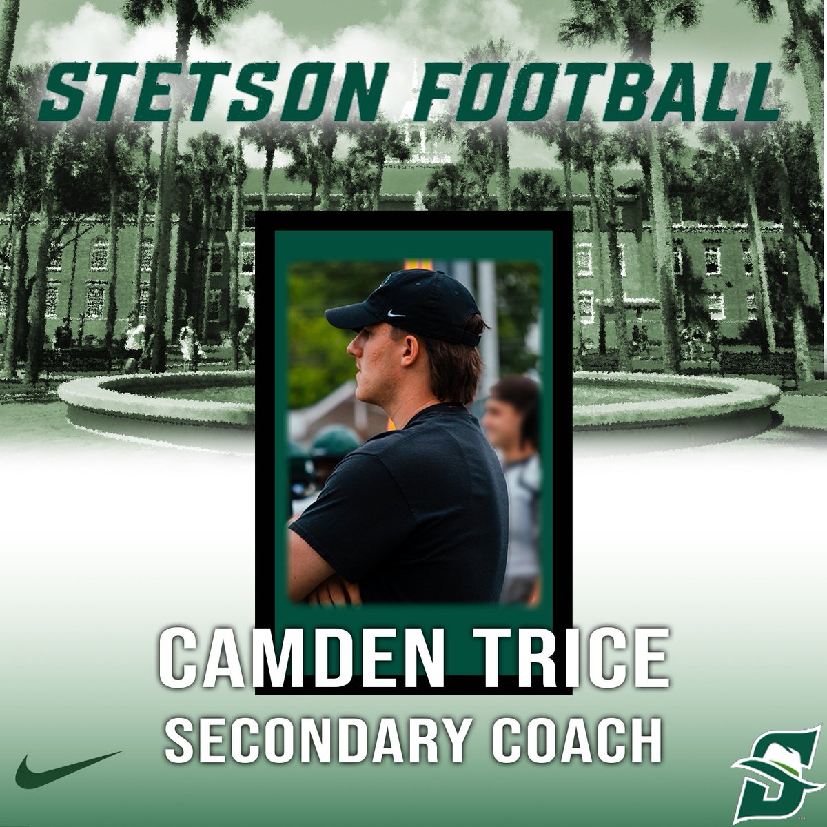 CoachCTrice's tweet image. Thank you @NSU_Football and the coaches I’ve learned from for giving me an opportunity to learn and grow in this profession. 

With that being said, I am excited to announce I will be working at Stetson University as the secondary coach! Go Hatters!