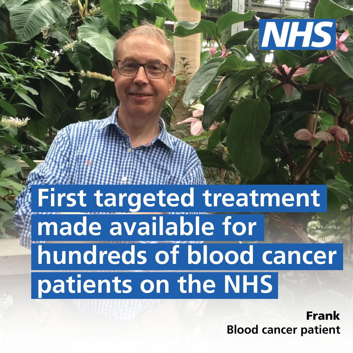 NHSEngland's tweet image. &apos;It gives people like me who are facing this cancer a whole new choice.&apos;  

A take-at-home tablet, which could be a ‘game-changer’ for hundreds of patients like Frank who have a form of blood cancer, is now available on the NHS in England. 

➡️ england.nhs.uk/2024/08/first-…