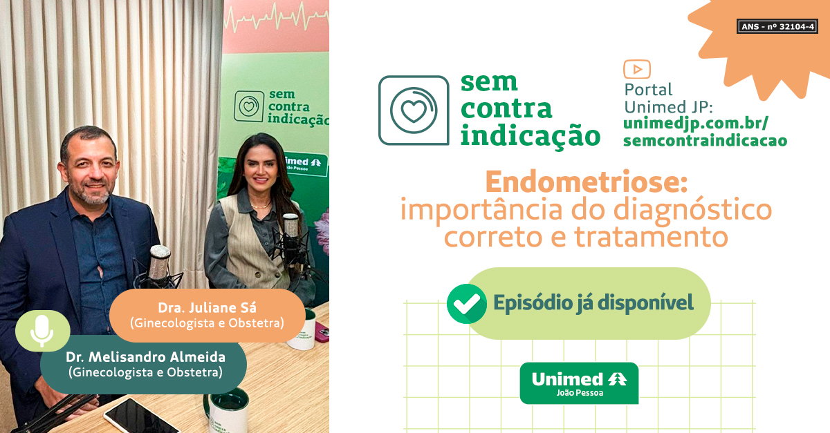 unimed_jp's tweet photo. Tem episódio novo do “Sem contraindicação” no ar! 🎧💚

Recebemos a Dra. Juliane Sá e Dr. Melisandro Almeida. Eles conversaram sobre diagnóstico da endometriose, tratamento e como ter mais qualidade de vida com a doença.

📲 Confira na íntegra:
https://t.co/cYupncyDdQ https://t.co/Dn757K2evi