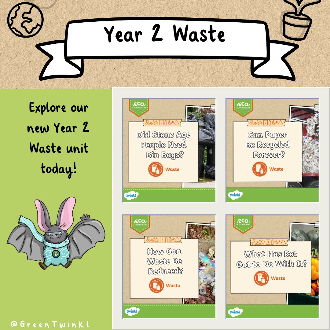 GreenTwinkl's tweet image. ♻️ Exciting News for Year 2! 🌟 Our new Waste unit dives into the 5 R&apos;s: Reduce, Reuse, Recycle, Rot, and Repair! 🛠️🌍 twinkl.co.uk/resources/sust…
#5Rs #Sustainability #Year2Learning #EcoEducation #GreenFuture