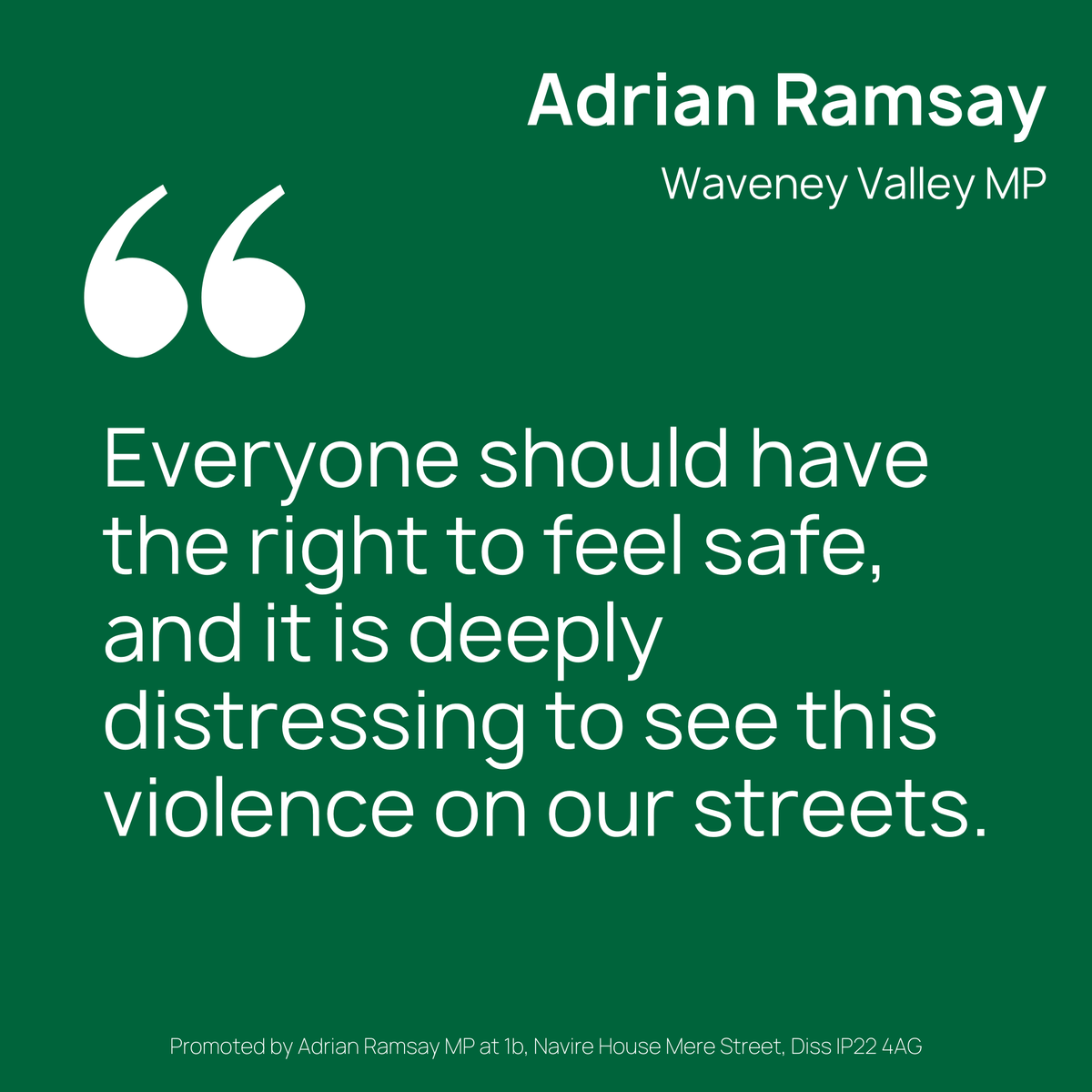Everyone should have the right to feel safe, and it is deeply distressing to see this violence on our streets.

The Green Party condemns the racism and violence directed at our Muslim communities and shares the concerns of all local communities affected.

Those responsible, and