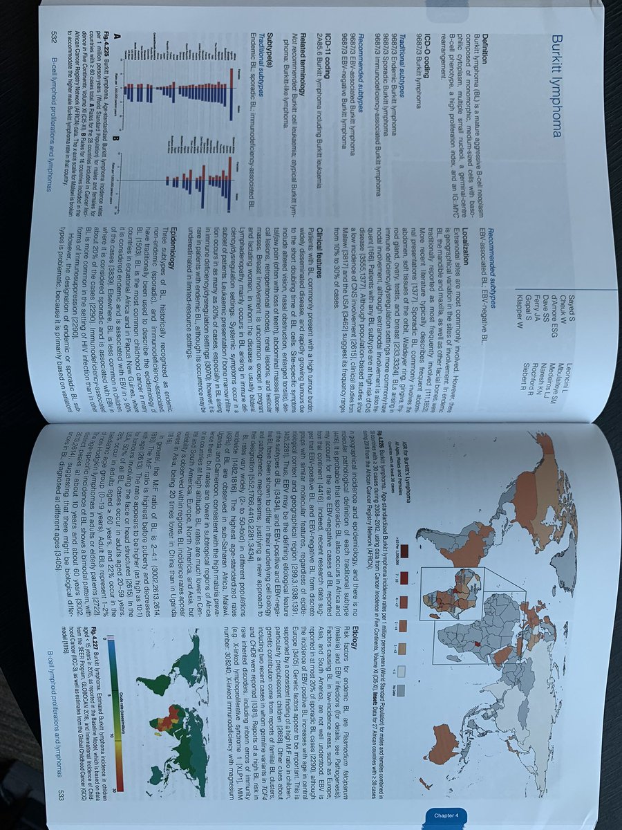 Sam M Mbulaiteye (@smbulaiteye) on Twitter photo Super excited to receive a copy of the WHO Classification of Tumors, Haematolymphoid Tumors, 5th Edn. Was honored to contribute to the chapter on Burkitt Lymphoma. The new thing is that EBV defines molecular subtypes of BL better than geography or clinical type. @NCI_Training  🙏 Super excited to receive a copy of the WHO Classification of Tumors, Haematolymphoid Tumors, 5th Edn. Was honored to contribute to the chapter on Burkitt Lymphoma. The new thing is that EBV defines molecular subtypes of BL better than geography or clinical type. @NCI_Training  🙏