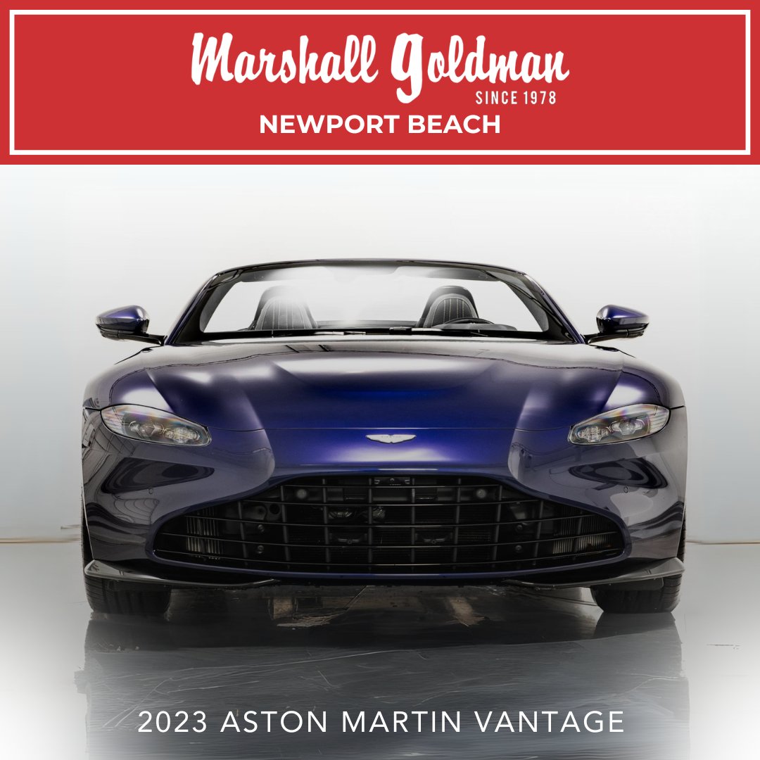 MGNewportBeach's tweet image. 💜 Experience pure elegance with the 2023 Aston Martin Vantage Convertible in Royal Indigo. With features like Electron Yellow stitching and a black convertible top, it’s a sight to behold. Ready for a top-down adventure? 🚗💨 #AstonMartin #Vantage #LuxuryConvertible