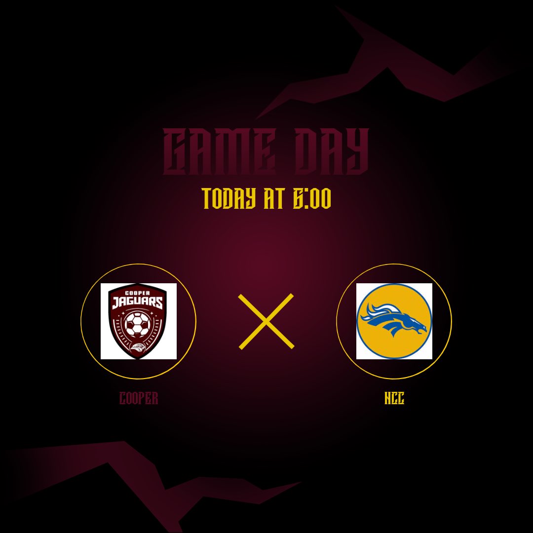 IT’S GAME DAY!!! Your Cooper Mens Soccer team is taking on NCC in this year’s Soccerama matchup! Game will be played at Boone County High School, Kickoff is at 6pm!!!

Gets your tickets here: gofan.co/app/school/KY6…