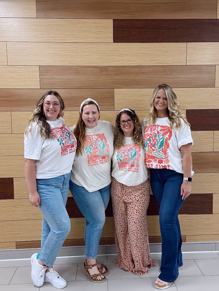 Our First Grade Team is ready for the 24-25 school year!!! #WeAreHome #mcneilelem ❤️🐴