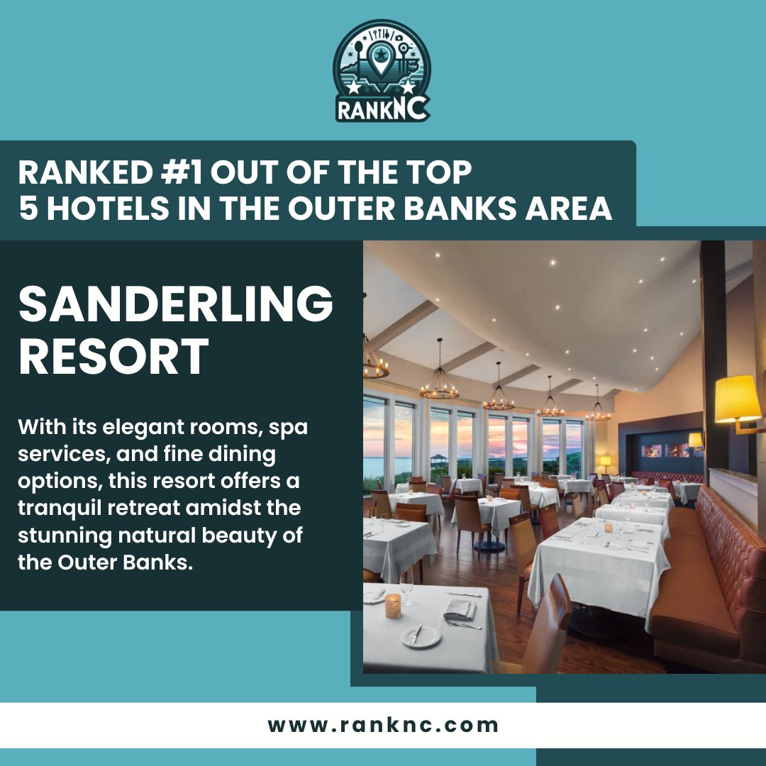 Discover upscale luxury at The Sanderling Resort, a premier beachfront property in Duck.

Click the link to see the full list - bit.ly/4exm1km

#RankNC #explorenc #ncadventures #discovercarolina #nchiddengems #nctravels #visitnc #nchiking #ncoutdoors #nccamping #nclocal