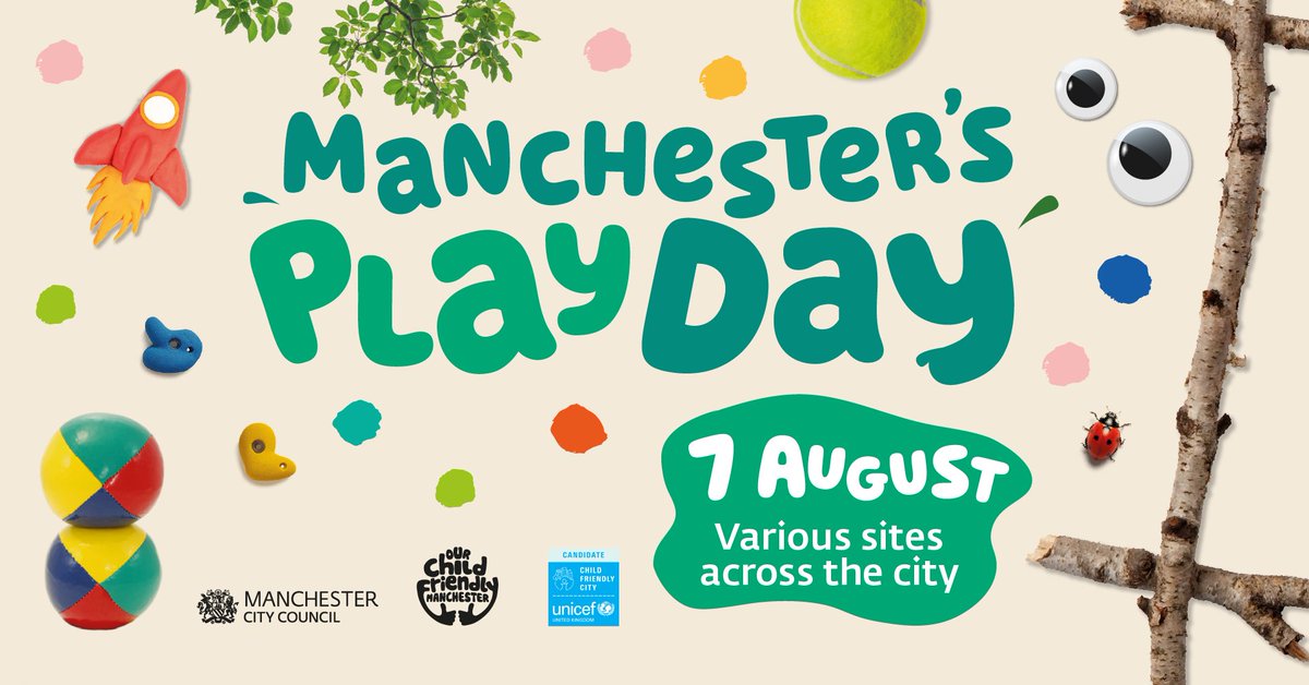 It's #PlayDay24 - a celebration of children's right to play 🪁Children of all ages can join in with fun activities in libraries, parks and cultural venues across the city 🌟For info visit loadstodo.co.uk/guides/play-da…
#ReadMCR #BluePeterBookClub
#ChildFriendlyMCR