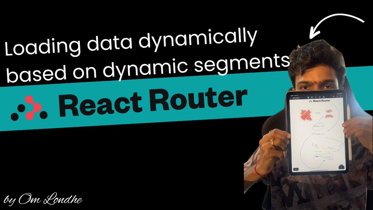 theomlondhe's tweet photo. Loading dynamic data based on dynamic segments in React Router
Full practical YouTube video: https://t.co/0W0nEVQ1yp
#reactjs #reactrouter #omlondhe #reactrouterdata #reactrouterdynamicsegments #reactrouterdynamicdata #reactrouterloader https://t.co/yOuw8n0D4O