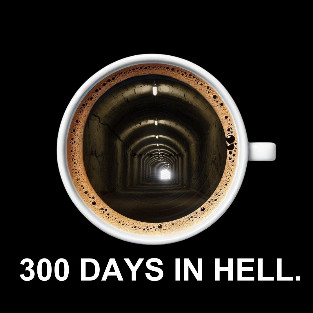 Israel's tweet photo. While you are drinking your coffee there are over 100 Israeli men, women and children being held hostage in Gaza. 

Many of them have not seen daylight in months. 

We will not rest until every last hostage is home. https://t.co/vdhkLLosSF