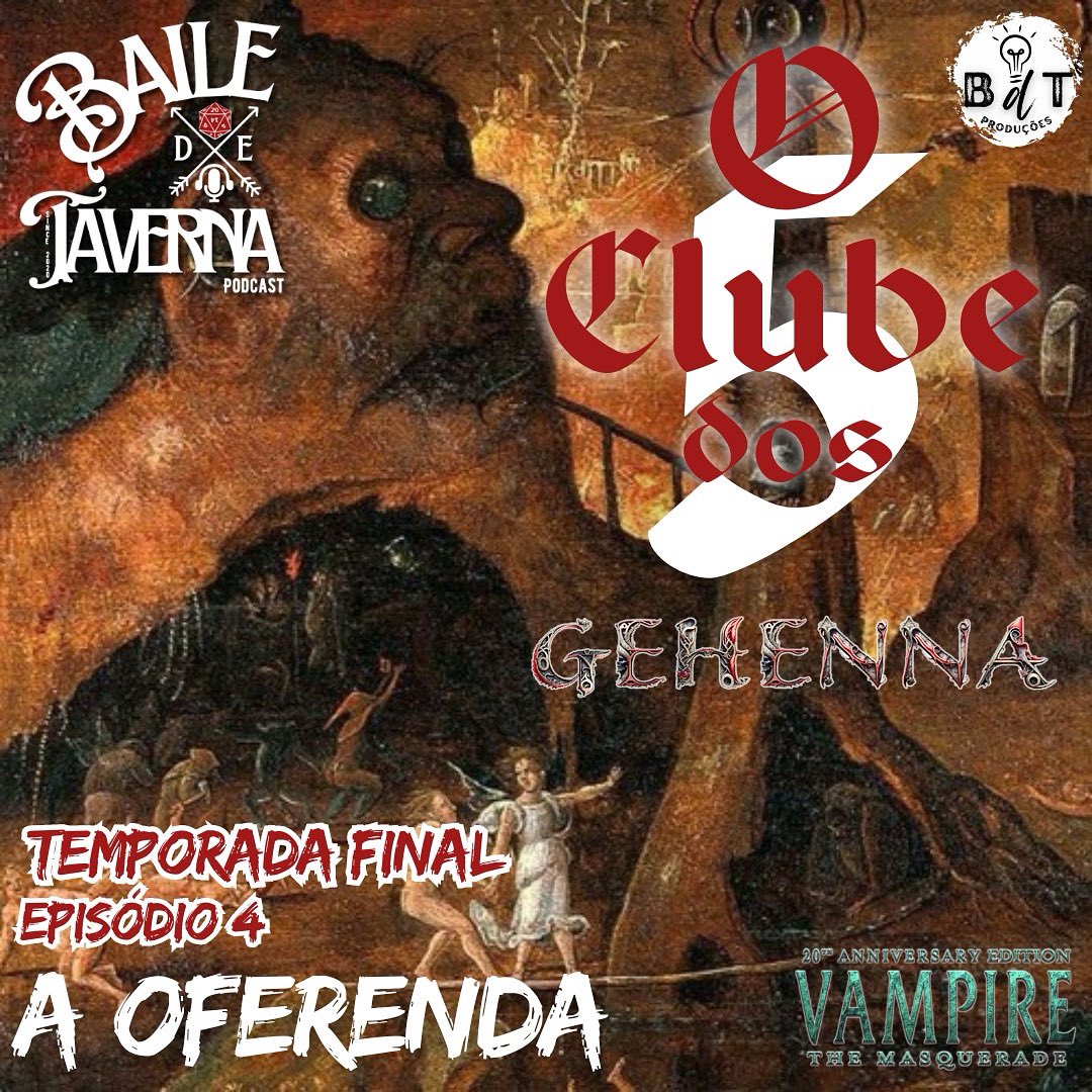 Faaaala Bailantes 

Está no ar o quarto episódio da nossa última temporada de O Clube dos Cinco: Gehenna, nossa campanha oficial de Vampiro a Máscara!

open.spotify.com/episode/5Vn3sS…

Segue o Baile!
