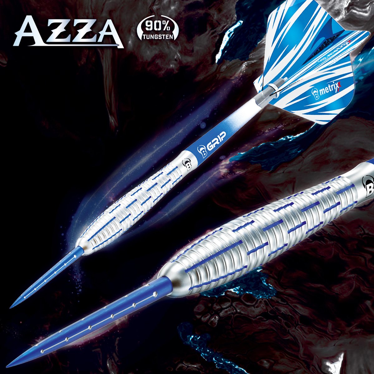 Azza Dart by Bulls! 🎯 

Available in 22g and 24g, these precision-engineered darts are made from 90% tungsten for superior performance. Our signature blue Azza Points, designed to give you an unbeatable grip on the board.

Upgrade your game and feel the difference with Azza!