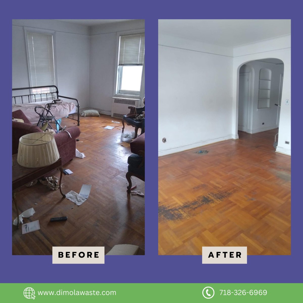 dimolawaste's tweet image. Take a look at the stunning before-and-after of our recent residential clean-out! 🧼✨ We turned a cluttered space into a fresh, organized haven.
.
Get a Free Estimate for your demolition project today! Contact us today at (718) 326-6969
.
#kitchenremodel #interiordemo