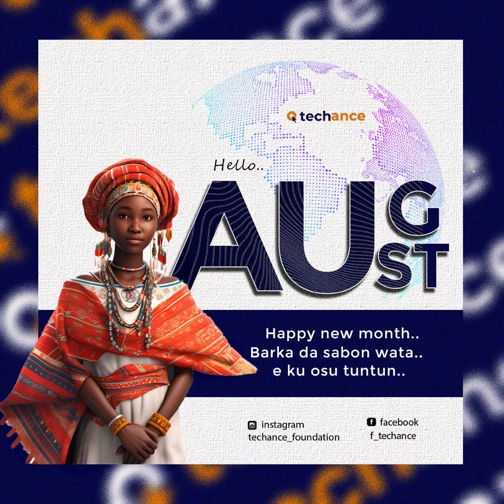 TechanceF's tweet image. Happy new month! Let&apos;s embrace August with renewed energy and determination. 

Here’s to new opportunities, growth, and success!

#techance
