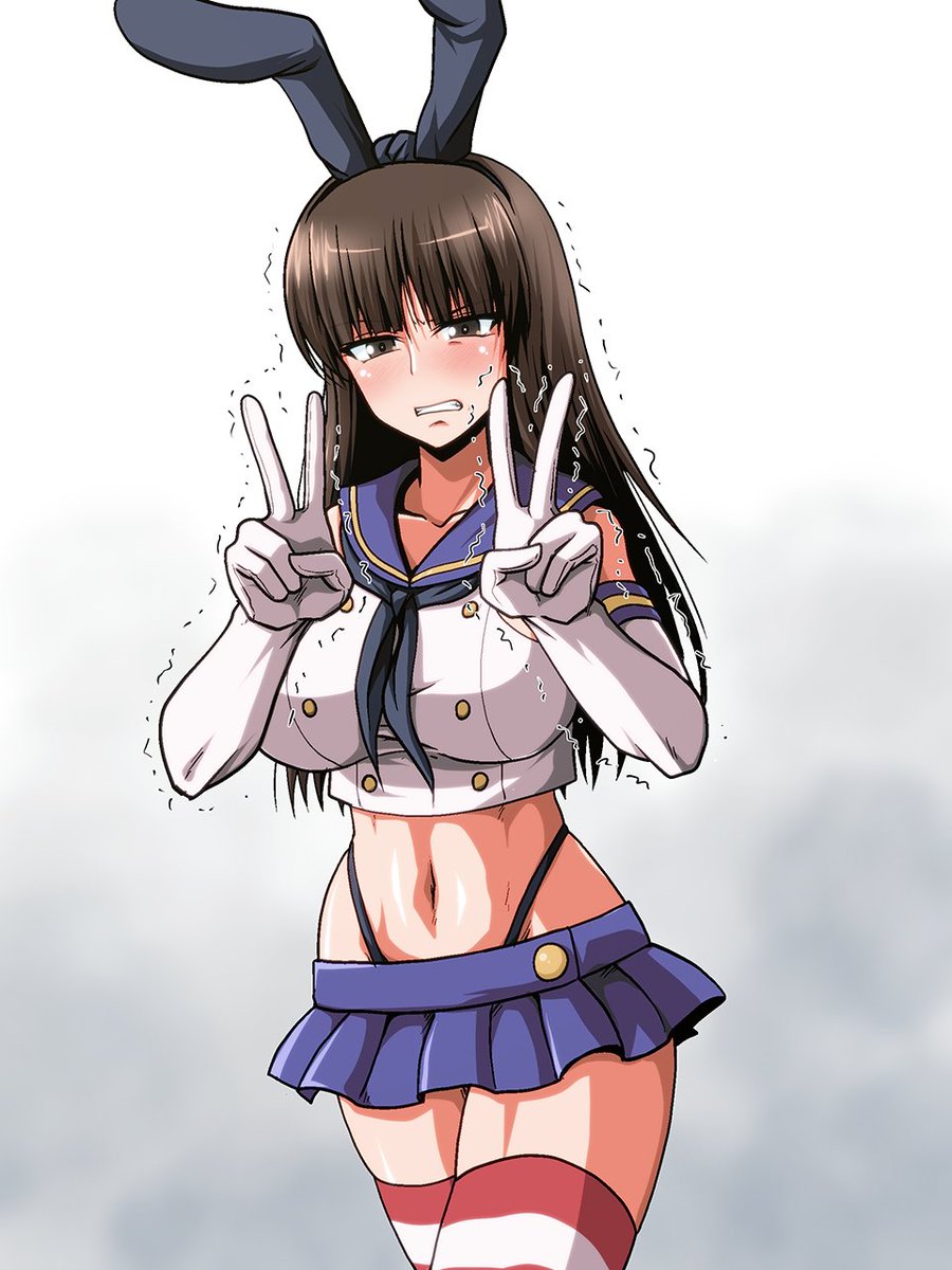 西住しほ ,島風(艦隊これくしょん) 「#女の子のピースを見せ合うタグ」|神島かのんのイラスト