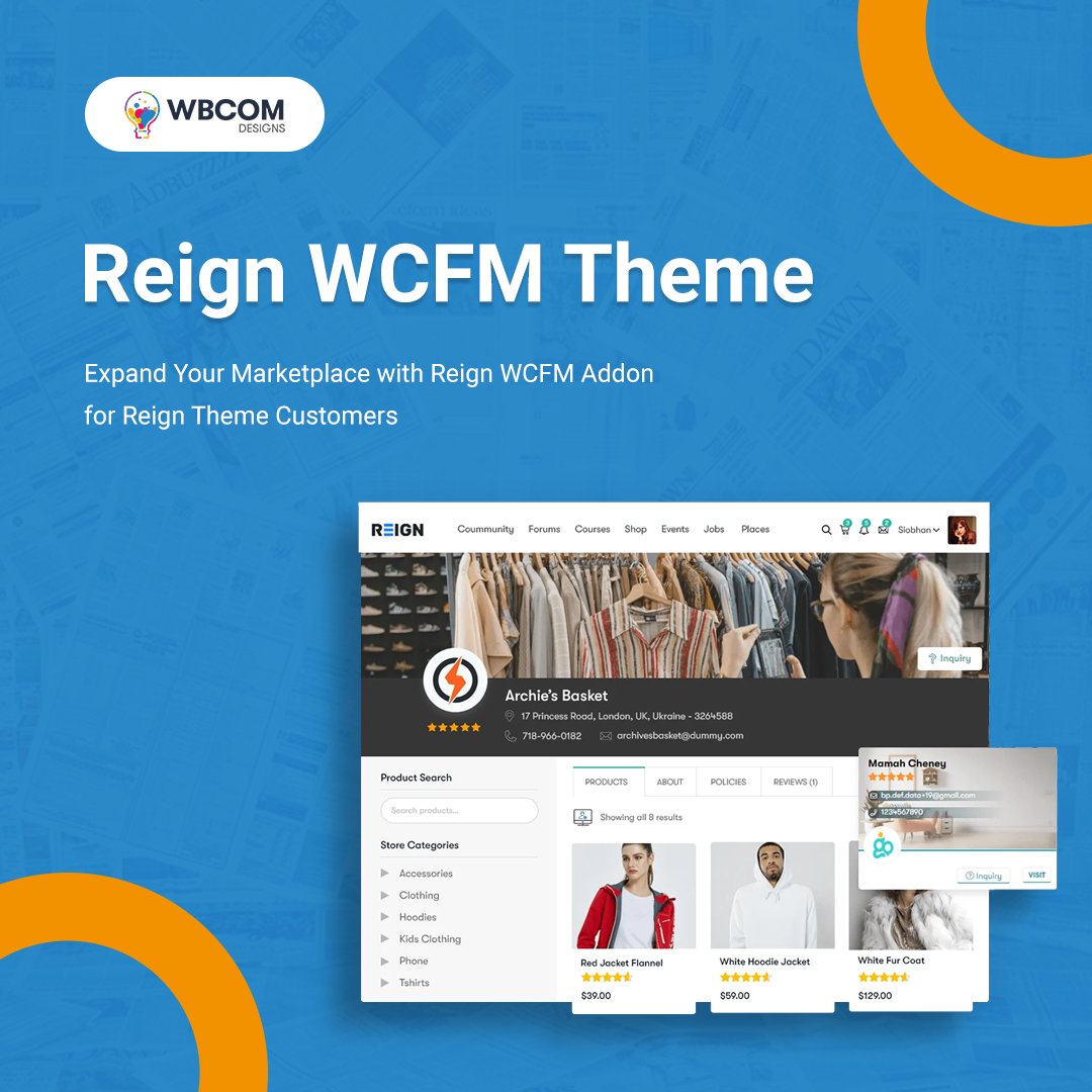 wbcomdesigns's tweet photo. Turn your site into a bustling marketplace with Reign WCFM Theme! Customize, create, and sell like a pro. Ready to make your eCommerce dreams a reality?
Details: https://t.co/xne9qPmLFZ
#WordPress #Marketplace #ReignTheme #WCFMAddon #Ecommerce https://t.co/2p9OIXT358