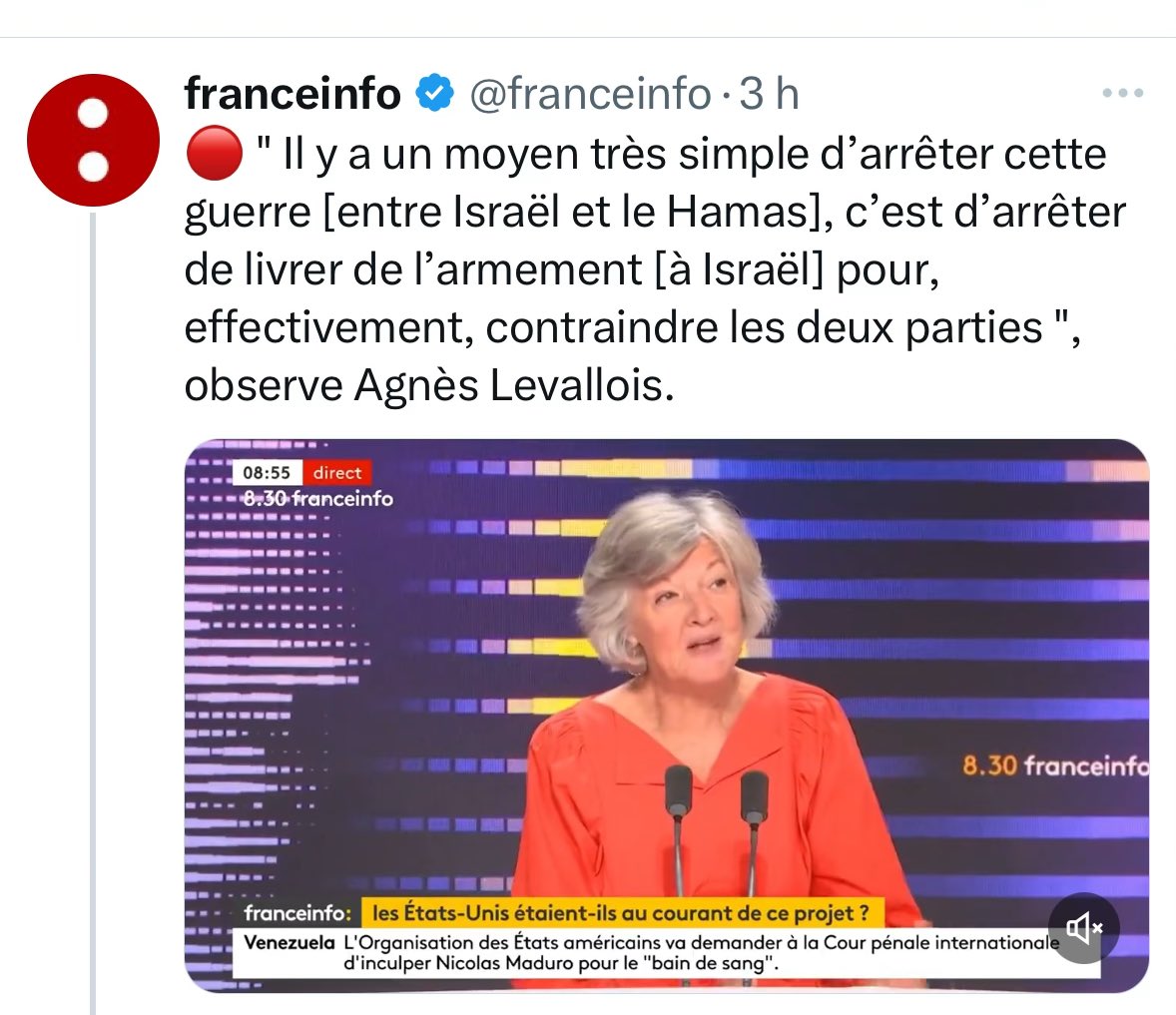 julienbahloul's tweet photo. Pas conne la Agnès : si on retire les armes aux Israéliens et qu'on les laisse se faire exterminer, il n'y aura plus d'Israéliens et donc plus de guerre.
Pourquoi personne n'y a pensé avant elle ?
Continue de cracher ta haine, on continuera de nous défendre.
Nous vivrons. https://t.co/8ejXPKNvUZ