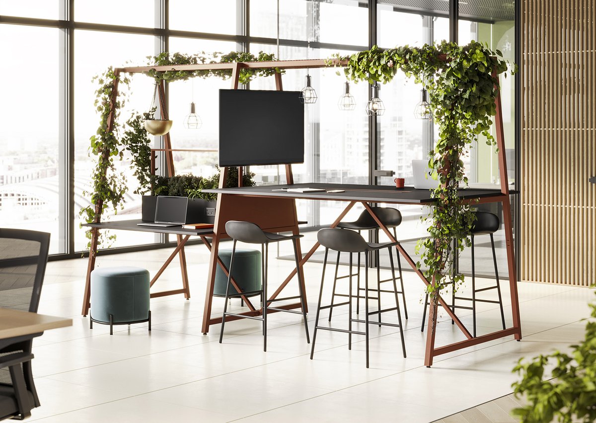 Starting the new month by encouraging everyone to bring the summer plants inside!! 
Make your office space feel bright and alive by incorporating biophilic designs and brighter colours!!

Did you notice that the table below has a red frame??

#officedesign #summer #AugustVibes