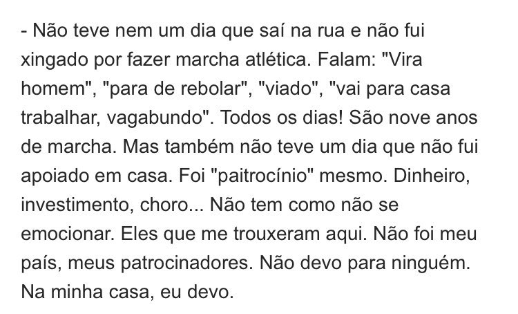 vaidesmaiar's tweet photo. Entrevista forte do Caio Bonfim dizendo que quem o levou até lá não foi seu país nem patrocinadores, mas sim seus pais. https://t.co/tHEAekcVic