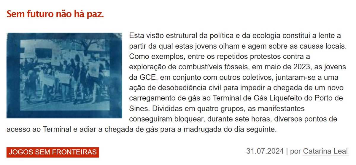 buala_ac's tweet image. Sem futuro não há paz, por Catarina Leal

buala.org/pt/jogos-sem-f…

#estudantes #feminismo #greveestudantil #justiçaclimática #minas #sines