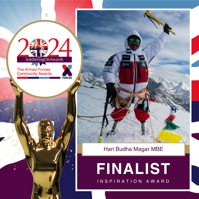 Gurkha_Brigade's tweet photo. Soldiering on Awards 2024 - Vote for Hari Budha Magar MBE. Hari aims to fundraise the height of Mount Everest plus two zeros for veterans and military charities - £884,900.
https://t.co/bY3xgwjtT7
#Gurkha #inspiation #mountainer #HariBudaMagar https://t.co/F610GhcGhM