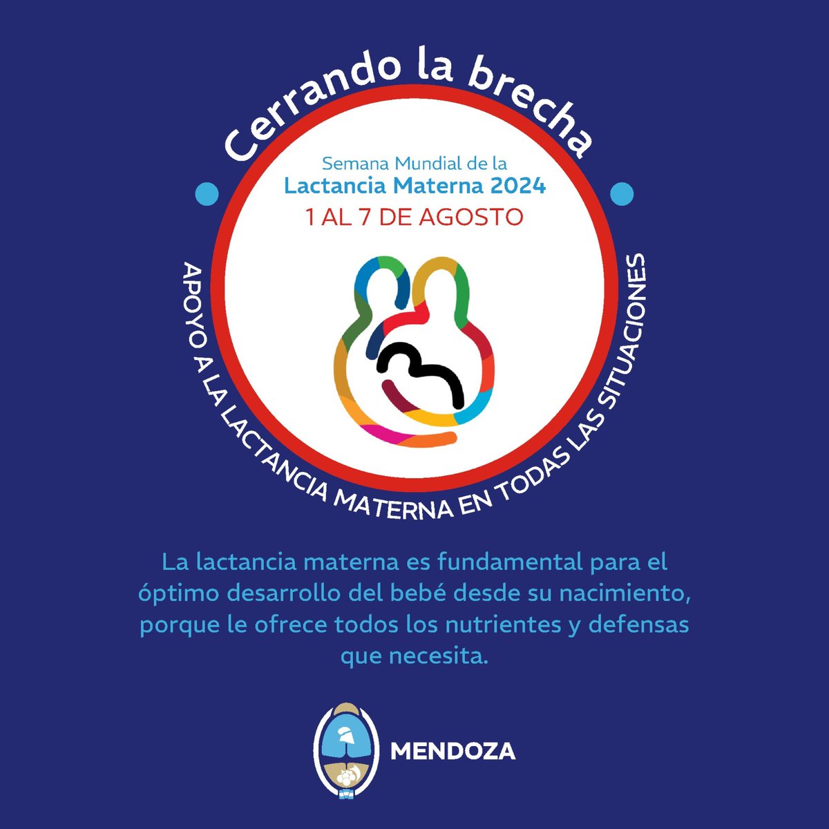 MinSaludMza's tweet image. 🤱🏻 Salud realizará actividades en toda la provincia por la Semana de la Lactancia Materna

Del 1 al 7 de agosto se celebra la Semana Mundial de la Lactancia Materna. Este año, Mendoza adhiere al lema "Cerrando la brecha: apoyo a la lactancia materna en todas las situaciones". Es